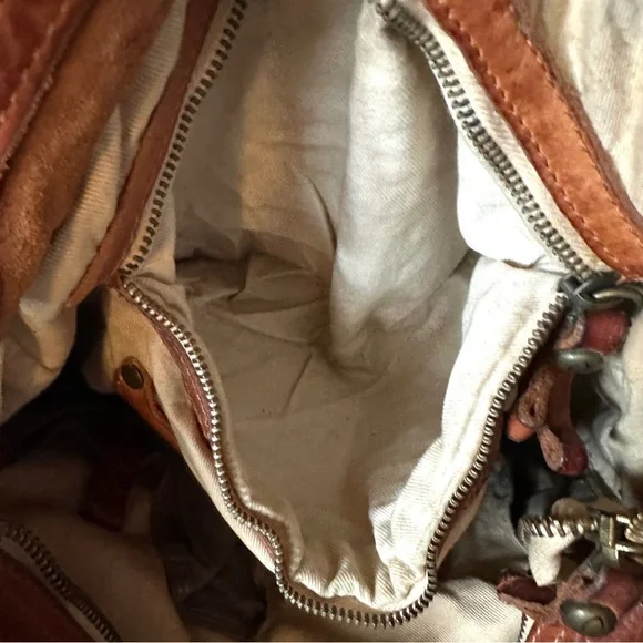 CAMPOMAGGI Wool & Leather Military Satchel Multi Pocket Briefcase Made in Italy - Picture 9 of 12